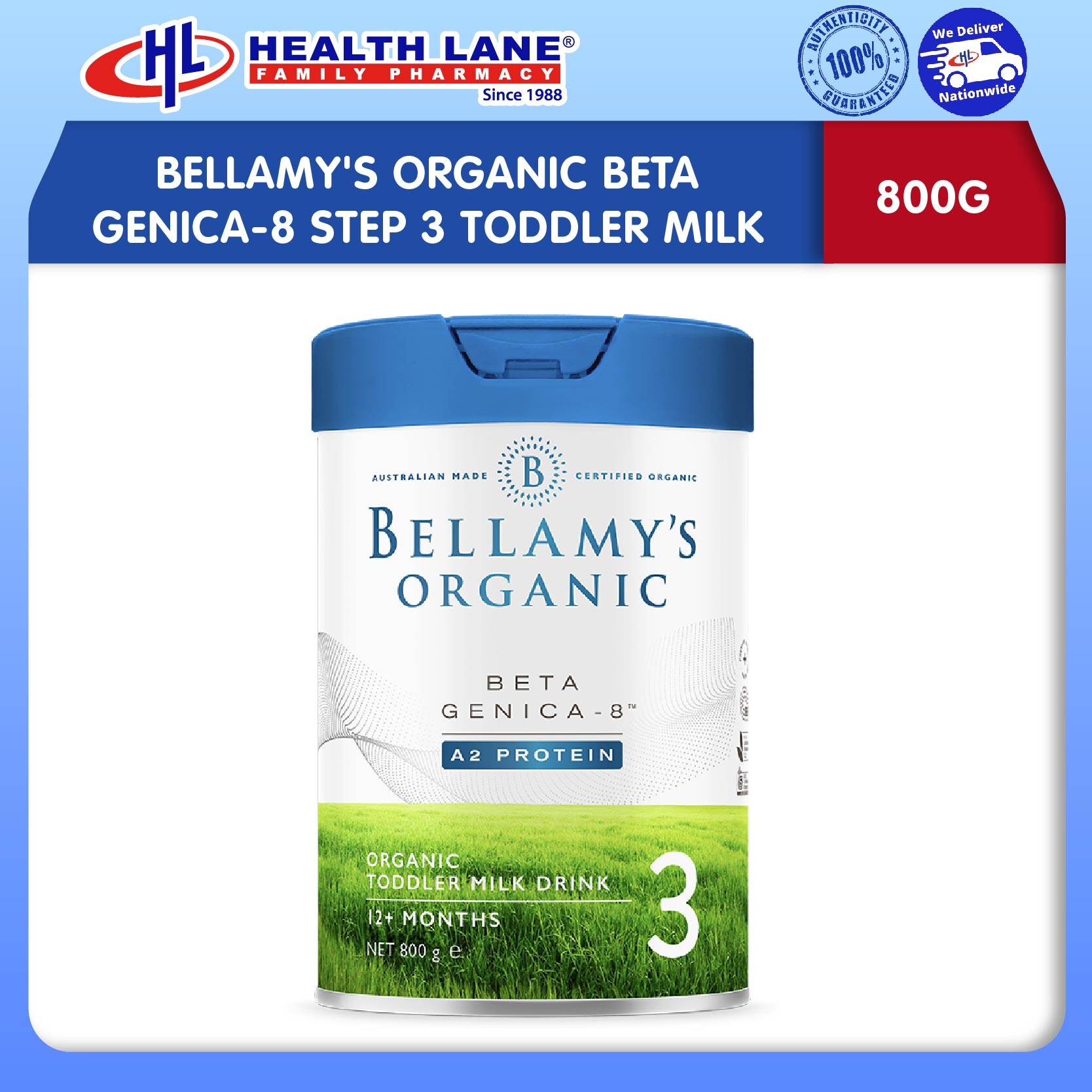BELLAMY'S ORGANIC BETA GENICA-8 STEP 3 TODDLER SUSU (800G)